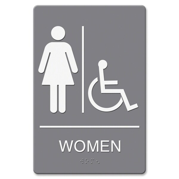 Headline Sign Women (with Wheelchair), 6" W x 9" H - 4814