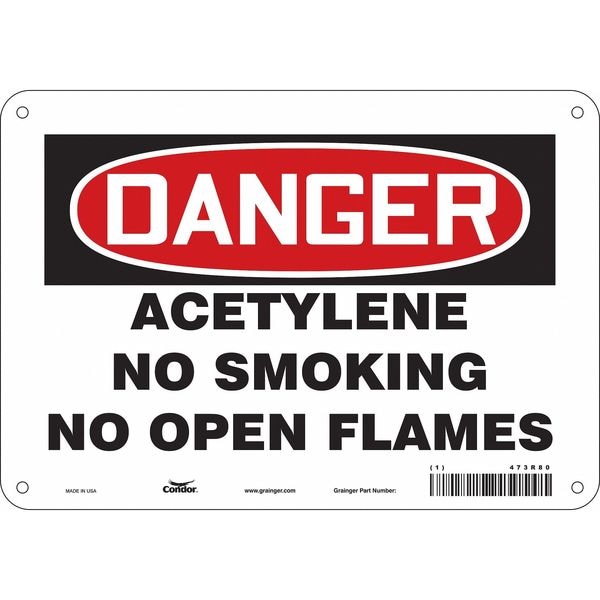 Condor No Smoking Sign, 7" H, 10" W, Polyethylene, Vertical Rectangle, English, 473R80 - 473R80