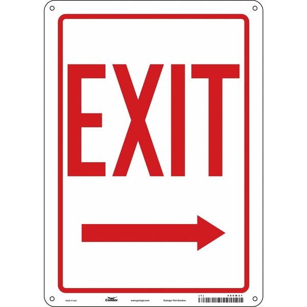 Condor Exit Sign, Aluminum, 10" W, 14" H, Exit, White - 480M31