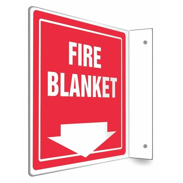 Condor High Visibility Safety Sign, 8 in Height, 8 in Width, PETG, L-Shape Projection, English - 480X76