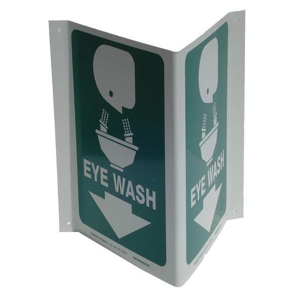 Brady Eye Wash, 18 in W x 12 in H, Rectangle, Plastic, 80704 - 80704