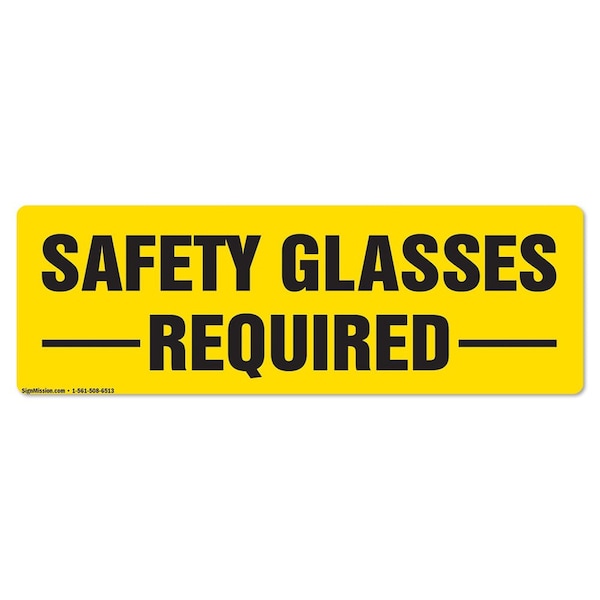 Signmission Safety Glasses Required 16in Non-Slip Floor Marker, 16" x 16", FD-C-16-99897 - FD-C-16-99897
