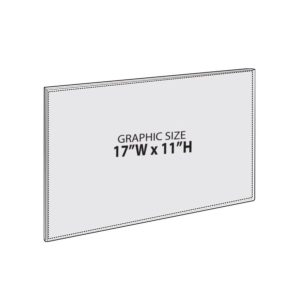 Azar Displays Self Adhesive Clear Acrylic Wall Sign Holder Frame 17'' W x 11'' H -Landscape / Horizontal, 2PK - 122037-2PK