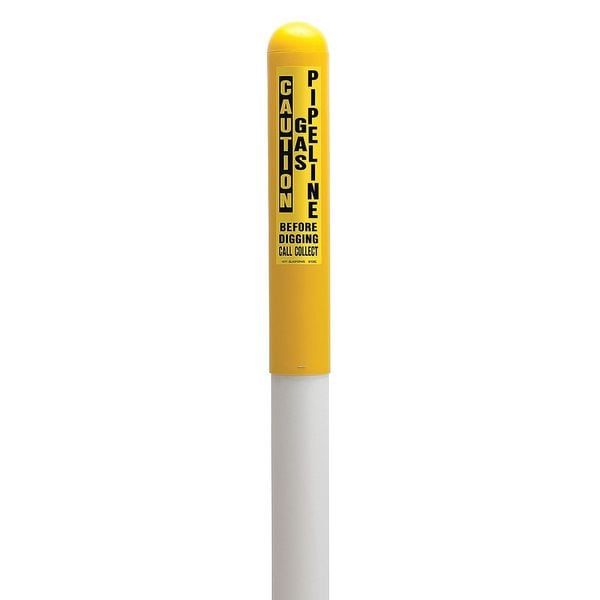 Tapco Utility Dome Marker, Round, , Thermoplastic Polymer Yellow/White, 66" L - 113778A