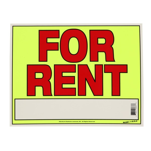 Sunburst Systems Sign For Rent 11 in x14 in - 3637
