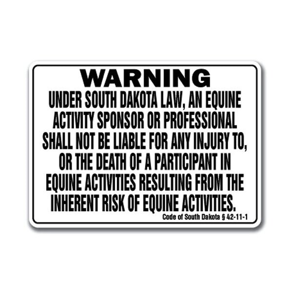 Signmission 14 in Height, 10 in Width, Plastic, 10" x 14", WS-South Dakota Equine - WS-SOUTH DAKOTA EQUINE