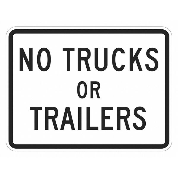 Lyle No Trucks Traffic Sign, 12 in H, 18 in W, Aluminum, Horizontal Rectangle, English, T1-5713-EG_18x12 - T1-5713-EG_18X12