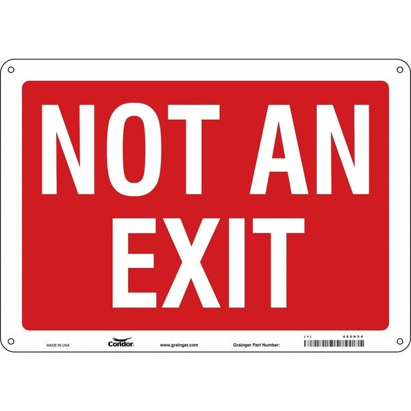 Condor Exit Sign, Aluminum, 14" W, 10" H, Not An Exit, Red - 480H58
