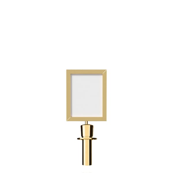 Montour Line Stanchion Post Top Sign Frame 8.5 x 11 in. V Polished Brass - HDSF-8511-V-PB