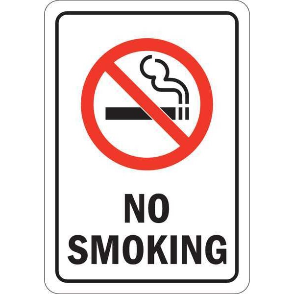 Lyle No Smoking Sign, 10" H, 7 in W, Reflective Sheeting, Horizontal Rectangle, English, U1-1014-RD_10X7 - U1-1014-RD_10X7