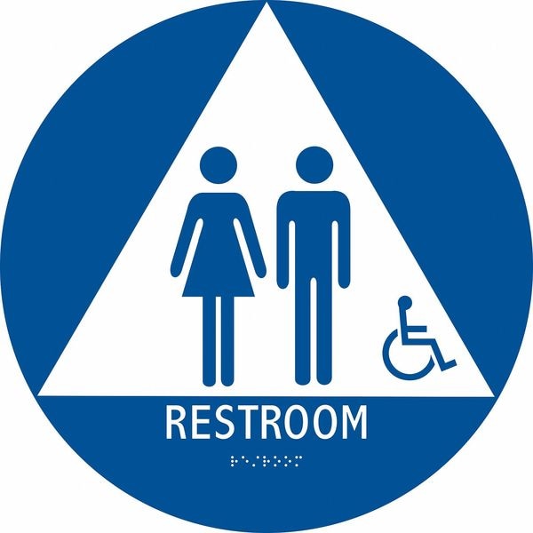 Condor RESTROOM, 12 in W x 12 in H, Circle, ABS Plastic, 483U15 - 483U15
