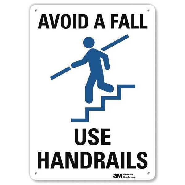 Lyle No Header, AVOID A FALL USE HANDRAILS, 7 in W x 10 in H, Horizontal Rectangle, Aluminum - U1-1023-NA_7X10
