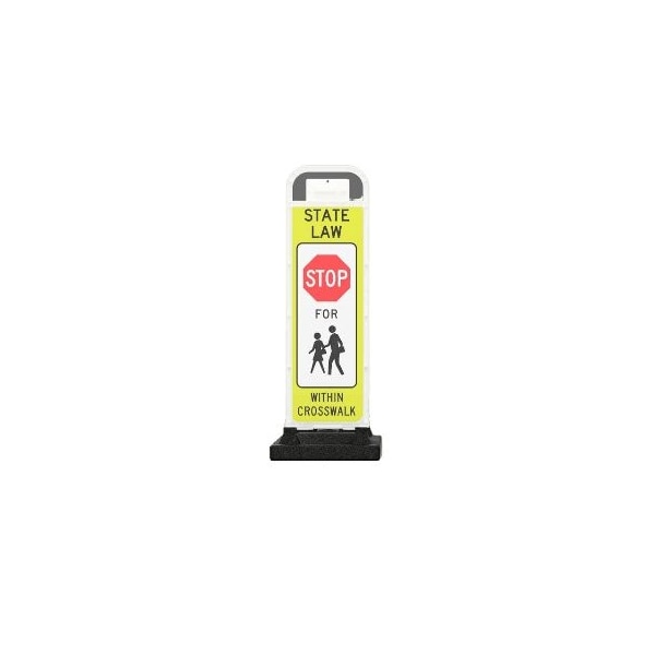 Eastern Metal Signs And Safety Replacement Insert Panel Pair, STOP FOR PEDESTRIANS Crosswalk Sign, School Zone, PR - VP-STOP-SZ