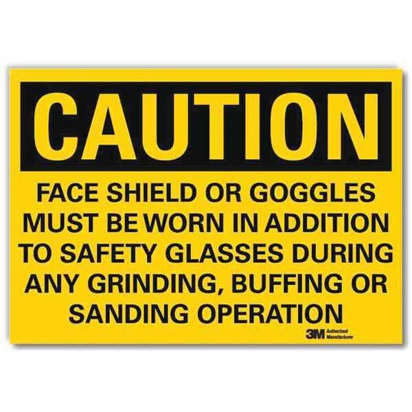 Lyle Safety Sign, Face Shields Goggles, 5in.H - U4-1299-RD_7X5