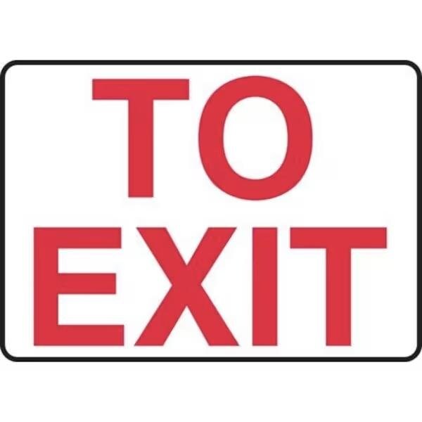 Accuform Exit Sign, Aluminum, 14 in W, 10 in H - MADC530VA