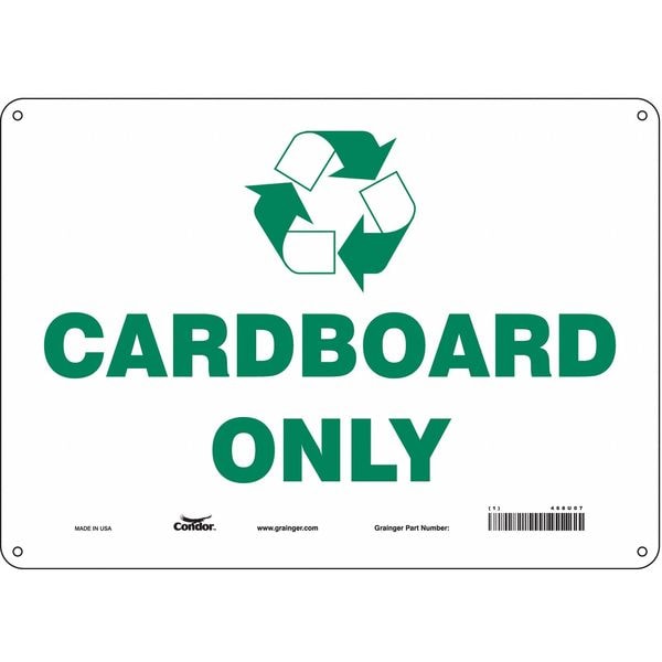 Condor Cardboard Only, 14 in W x 10 in H, Horizontal Rectangle, Aluminum, 468U07 - 468U07