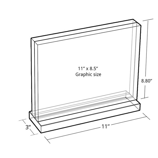 Azar Displays The Imperial Collection: Acrylic Block on Base 11"W X 8.5"H - 104522