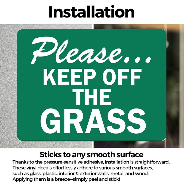 Signmission Please...Keep Off The Grass, 10 in W x Rectangle, Vinyl Decal - OS-2PACK-MISC-D-710-L-19506