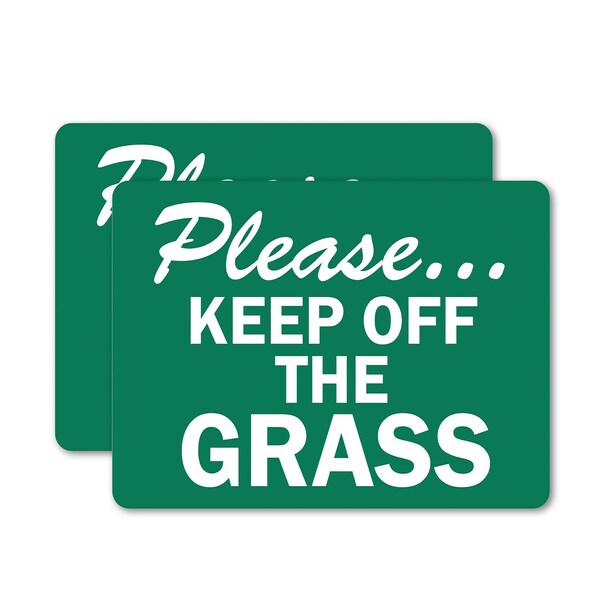 Signmission Please...Keep Off The Grass, 10 in W x Rectangle, Vinyl Decal - OS-2PACK-MISC-D-710-L-19506