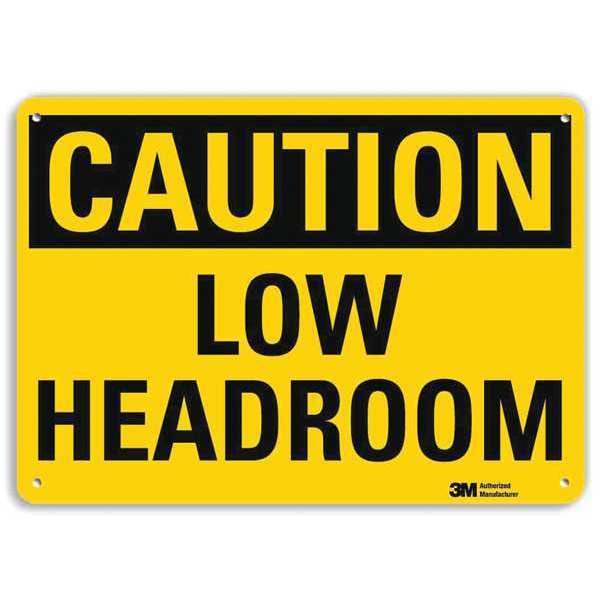 Lyle Caution, Low Headroom, 7 in x 10 in, Vertical Rectangle, Plastic, U4-1514-NP_10X7 - U4-1514-NP_10X7