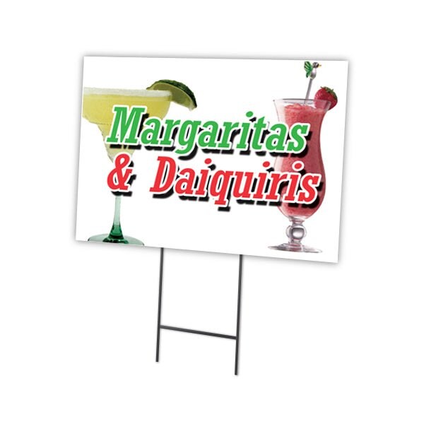 Signmission Margarita & Daiquiris Yard & Stake outdoor plastic coroplast window, C-1824 Margarita & Daiquiris - C-1824 MARGARITA & DAIQUIRIS
