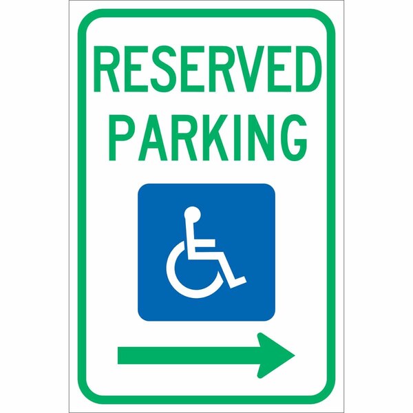 Brady Handicap Parking Sign, 18"H, 12"W, Alum, 113311 - 113311