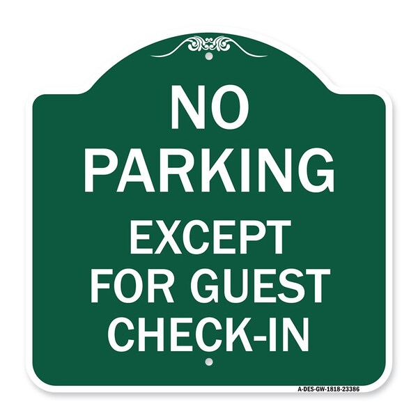 Signmission Parking Reserved for Guests Only, Green & White Aluminum Sign, 18" x 18", GW-1818-23386 - A-DES-GW-1818-23386