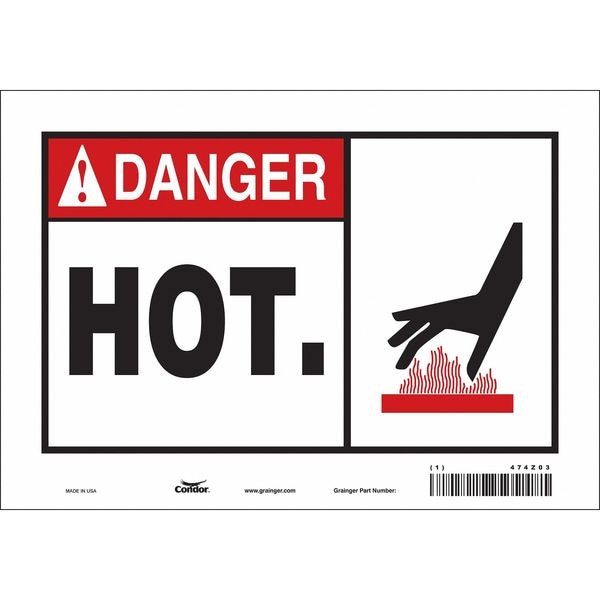 Condor Danger Sign, 7 in H, 10 in W, Vinyl, Vertical Rectangle, English, 474Z03 - 474Z03