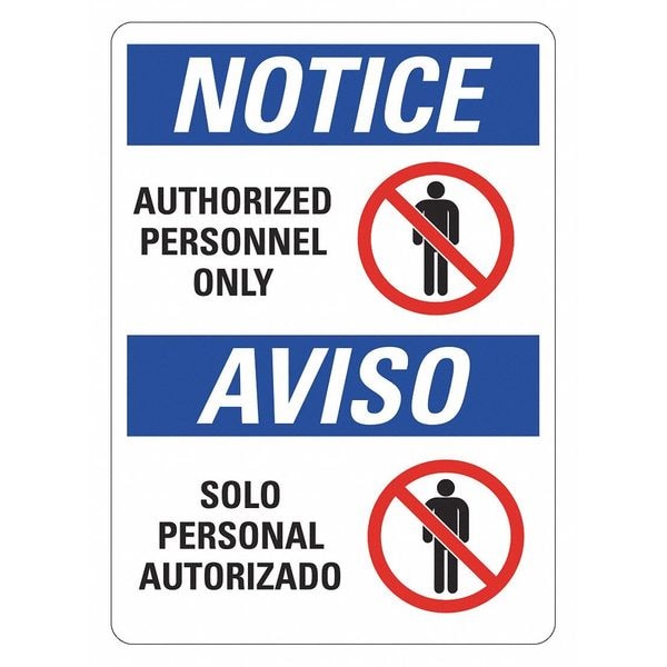 Lyle Office and Facility Sign, 14 in Height, 10 in Width, Plastic, Vertical Rectangle, English, Spanish - LCU5-0312-NP_10X14