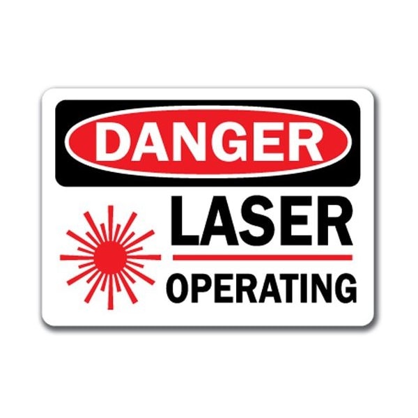 Signmission Danger Sign-Laser Operating with Graphic-10in x 14in OSHA Safety Sign, 14" H, DS-Laser 3 - DS-LASER 3