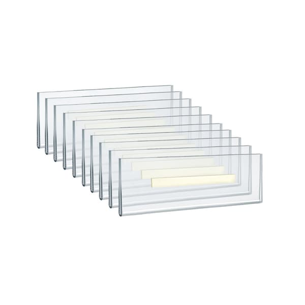Azar Displays Clear Acrylic Wall Sign Holder Frame 8.5" x 2.5", Landscape, 10-Pack - 122018