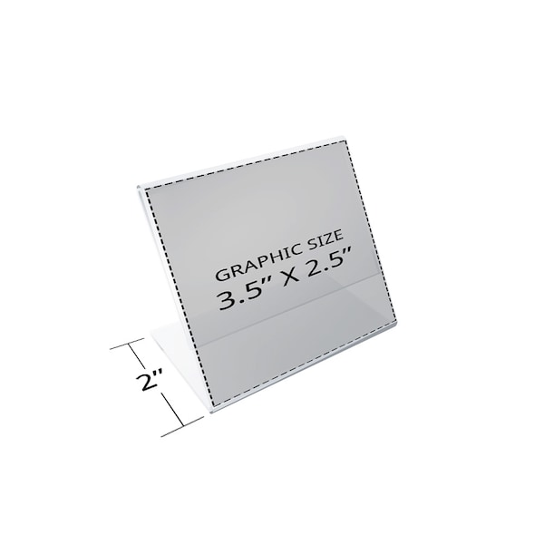 Azar Displays 3.5"W x 2.5"H Angled Sign Holder, PK10 - 112740