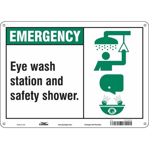 Condor Emergency, Eye Wash Station & Safety Shower, 14 in W x 10 in H, Rectangle, Polyethylene, 471C35 - 471C35