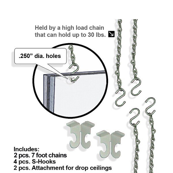 Azar Displays 14"W x 8.5"H Hanging Poster Frame, PK4 - 172706