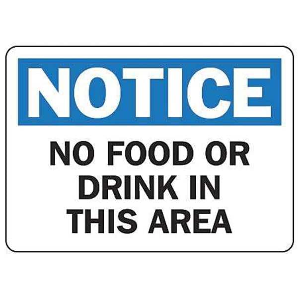Accuform Notice Sign, 7 in H, 10 in W, Plastic, Rectangle, English, MHSK801VP - MHSK801VP