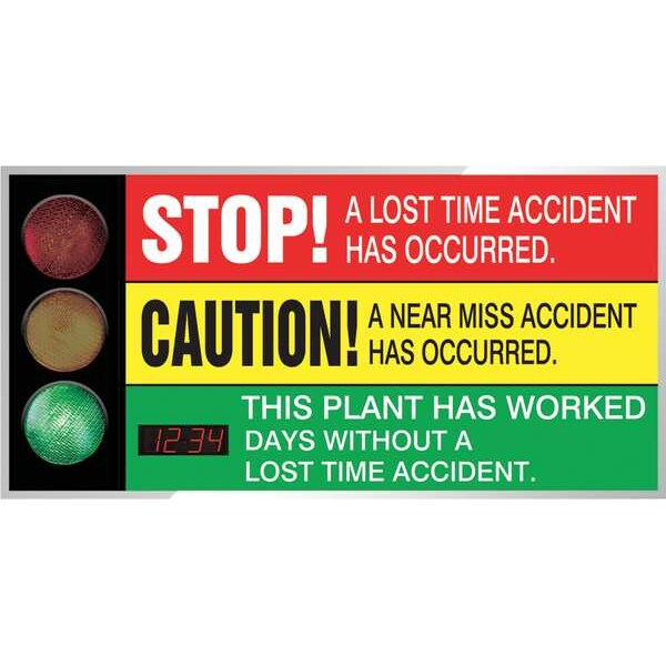 Accuform Electronic Safety Scoreboard, 36 in H x, 72 in W, Aluminum/Plastic - SCT805