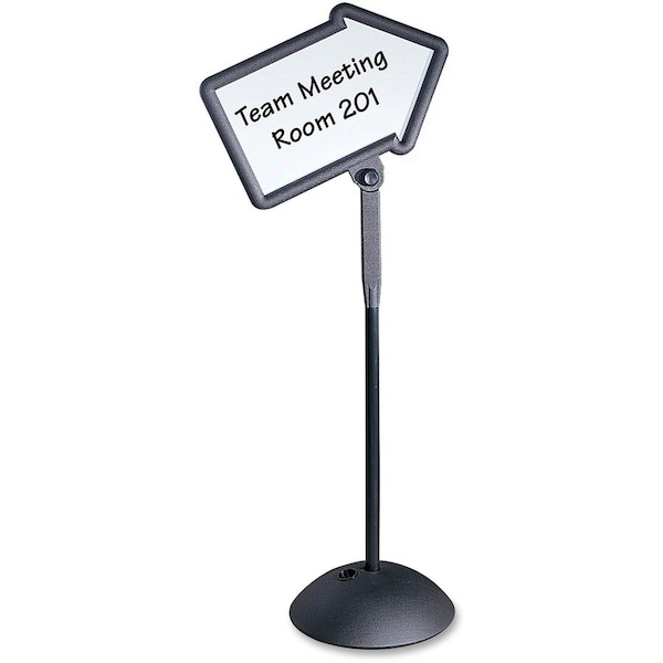 Safco Write Way Dual-sided Directional Sign, 18" W, 64.3" H, Steel - SAF4173BL
