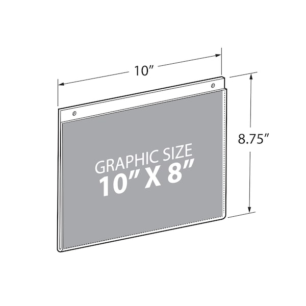 Azar Displays 10"W x 8"H Wall U-Frame w/ Holes, PK10 - 162719