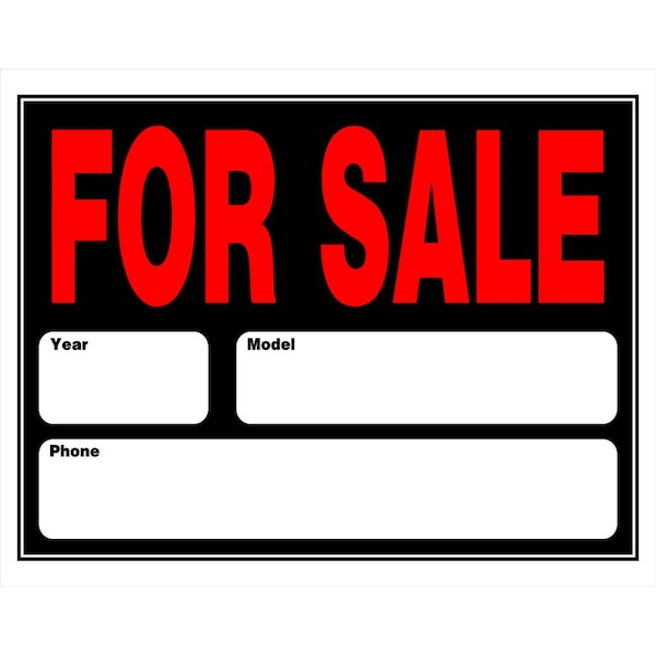 Hillman For Sale, 19 in W x 15 in H, Polystyrene - 842172