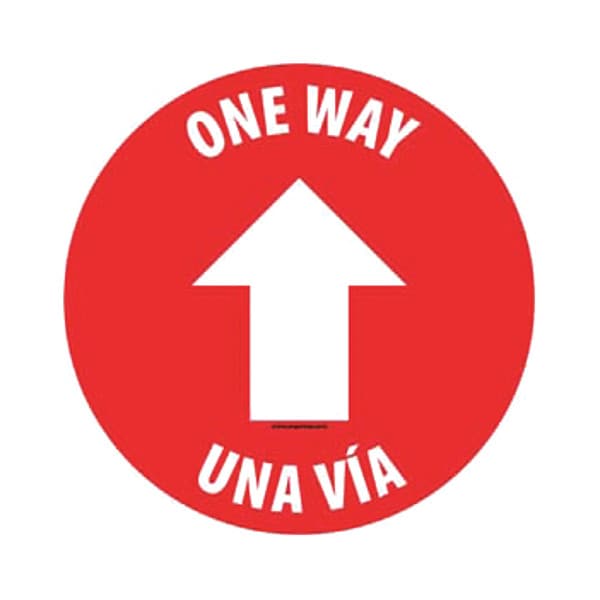 Stranco One Way Sign, 12" W x 12" H, English, Spanish, PVC, Red - FS-12-902