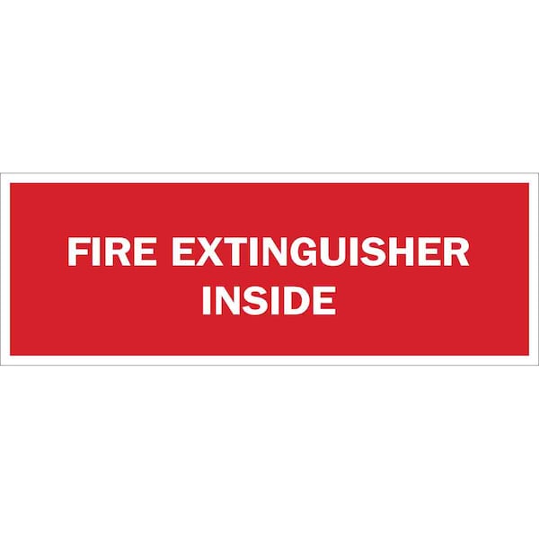 Brady Fire Extinguisher Sign, 5 in Height, 14 in Width, Polyester, Rectangle, English - 85269