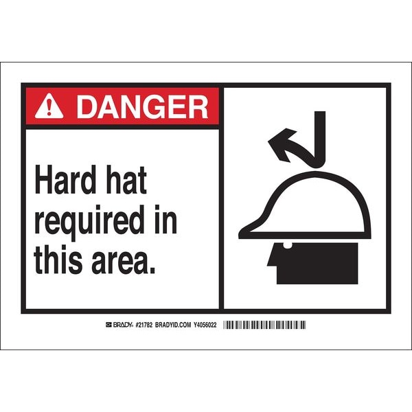 Brady Danger Sign, 7 in Height, 10 in Width, Plastic, Rectangle, English - 21782