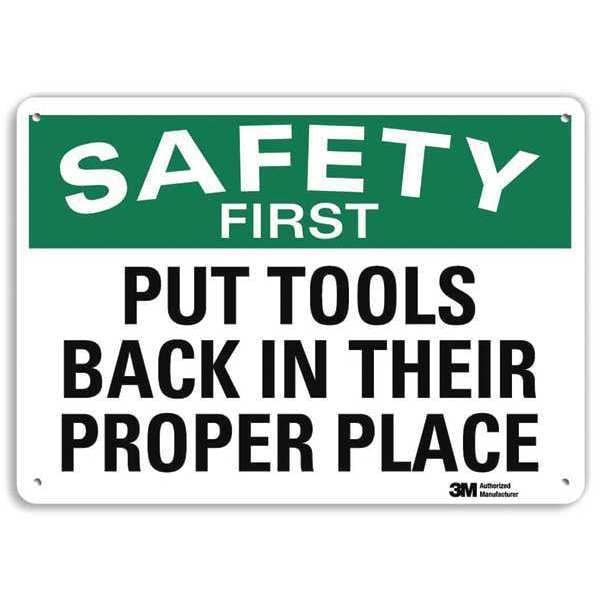 Lyle Safety First Put Tools Back In Their Proper Place, 10 in x 14 in, Aluminum, U7-1228-RA_14X10 - U7-1228-RA_14X10