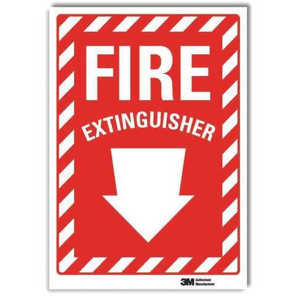 Lyle No Header, Fire Extinguisher, 5 in W x 7 in H, Vertical Rectangle, Reflective Sheeting - U1-1010-RD_5X7