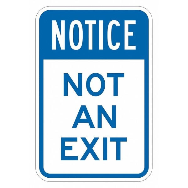 Lyle No Exit Sign For Parking Lots, 18 in H, 12 in W, Aluminum, Vertical  English, T1-1920-HI_12x18 - T1-1920-HI_12X18