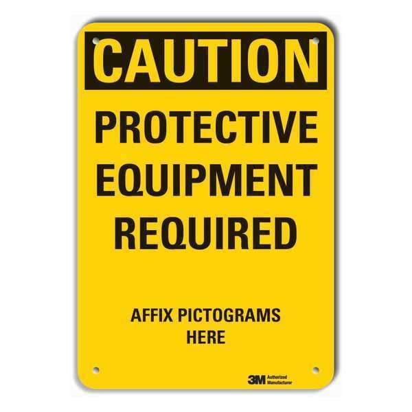 Lyle Reflective  Ppe  Caution Sign, 10 in Height, 7 in Width, Aluminum, Horizontal Rectangle, English - LCU3-0423-RA_10X7
