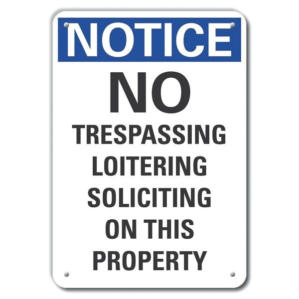 Lyle Plastic No Trespassing Notice Sign, 10 in Height, 7 in Width, Plastic, Horizontal Rectangle - LCU5-0247-NP_10X7