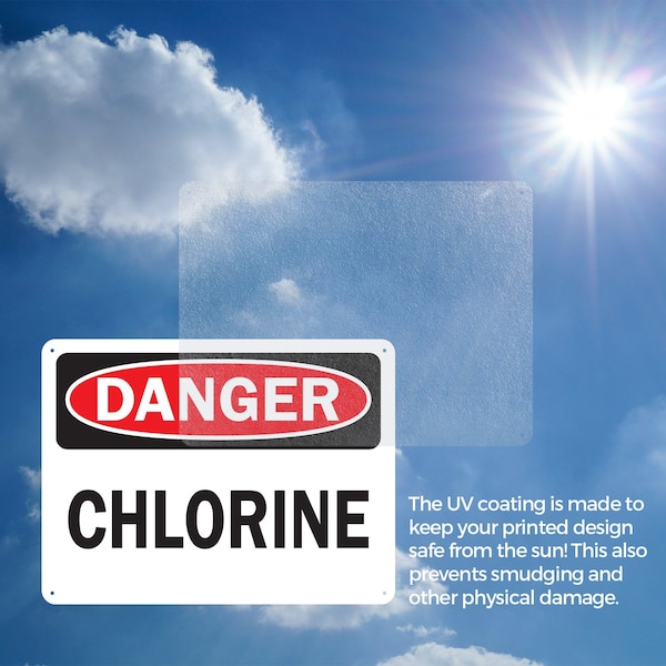Signmission Chlorine Danger Sign, Aluminum, 14in W x 10in L, 2PK - OS-2PACK-DS-A-1014-L-19278