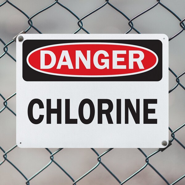 Signmission Chlorine Danger Sign, Aluminum, 14in W x 10in L, 2PK - OS-2PACK-DS-A-1014-L-19278