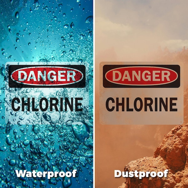 Signmission Chlorine Danger Sign, Aluminum, 14in W x 10in L, 2PK - OS-2PACK-DS-A-1014-L-19278